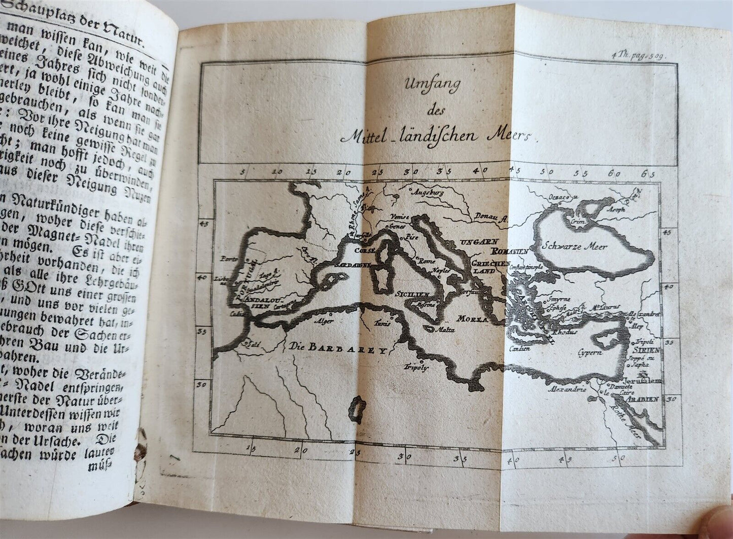 1753 Spectacle of nature by PLUCHE antique ILLUSTRATED in GERMAN