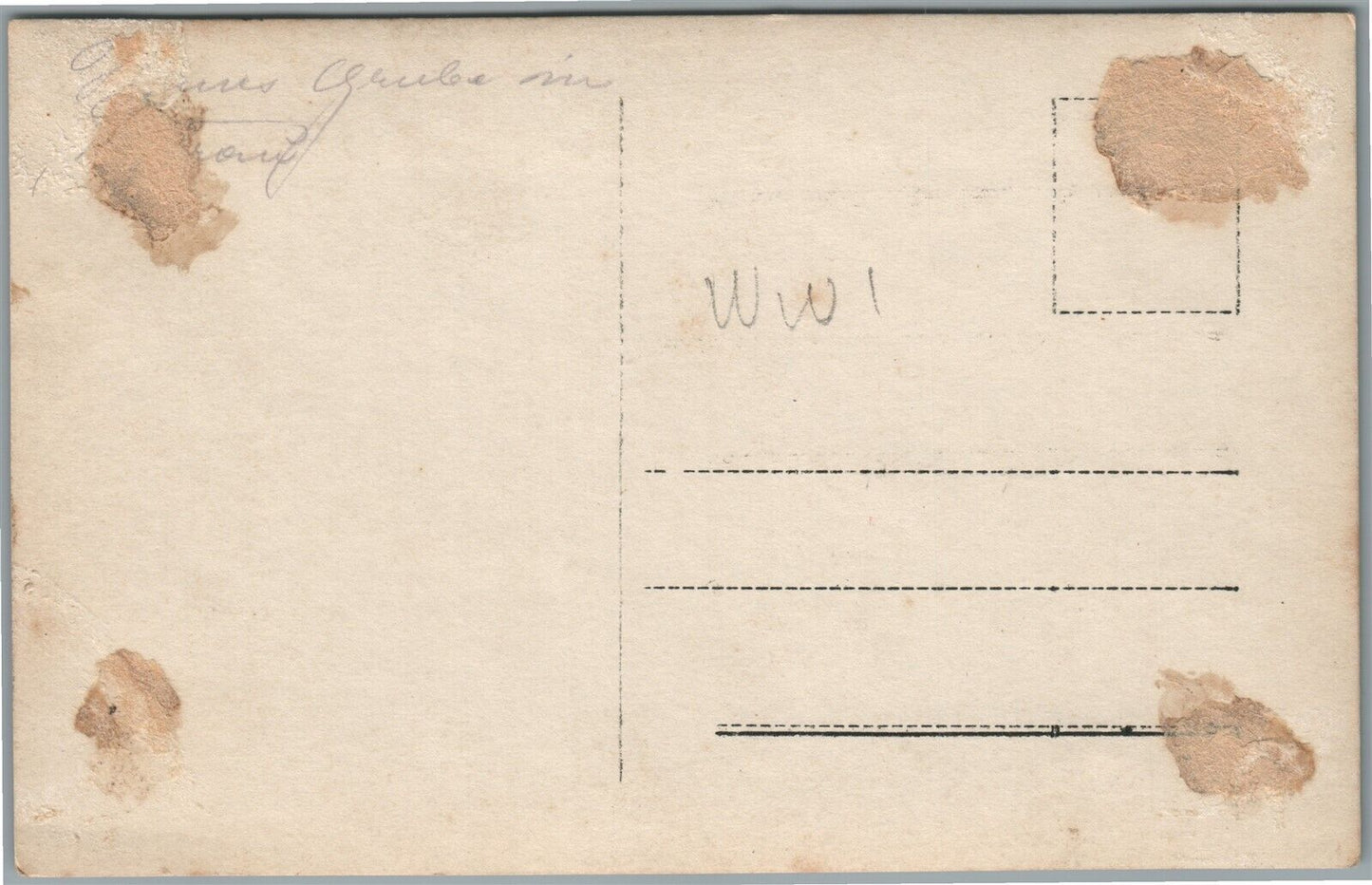 WWI ERA DESTROYED HOUSE ANTIQUE REAL PHOTO POSTCARD RPPC