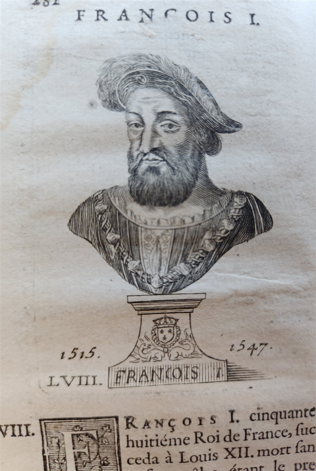 1726 HISTORY of FRANCE ILLUSTRATED w/ PORTRAITS of FRENCH KINGS S antique