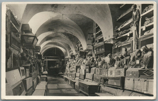 PALERMO ITALY MUMMIES ANTIQUE REAL PHOTO POSTCARD RPPC