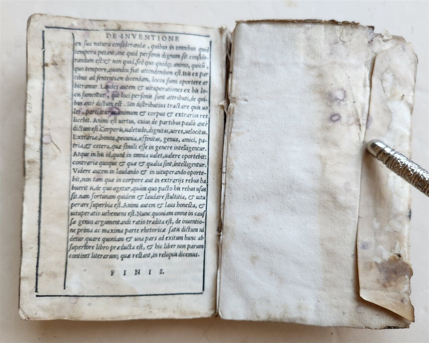 1576 CICERO Rhetoricorum ad Herennium antique 16th CENTURY vellum binding