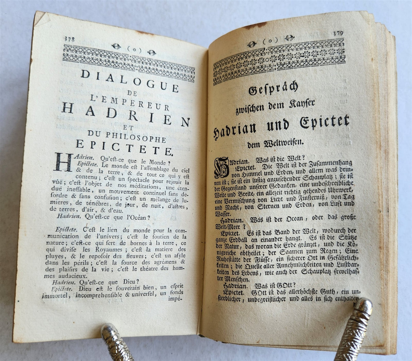 1758 FABLES of AESOP in FRENCH & GERMAN antique