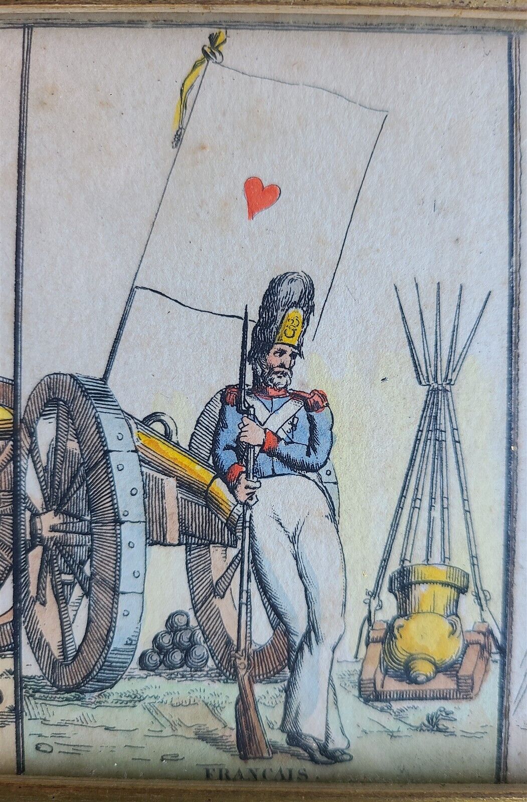 1816 TRANSFORMATION PLAYING CARDS NAPOLEONIC ERA SOLDIERS UNCUT SHEET ANTIQUE