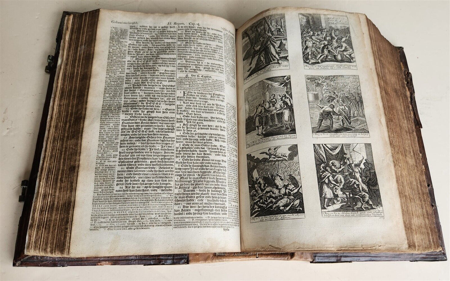 1738 BIBLE DUTCH BIBLIA MASSIVE FOLIO ILLUSTRATED antique