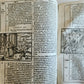 1602 BIBLE in LATIN ILLUSTRATED w/ MAP & NUMEROUS WOODCUTS antique