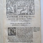 1563 LAW BOOK ANDREAE TIRAQUELLI ROYAL in COURT REGII IN CURIA antique 16th CENT