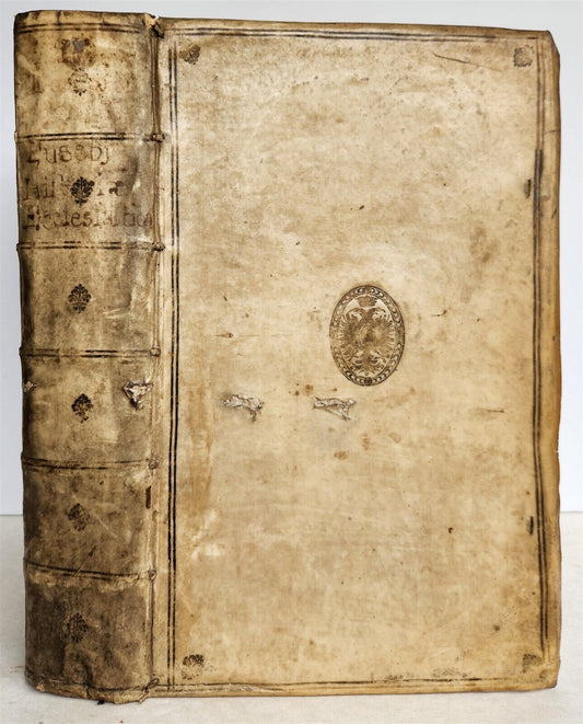 1581 HISTORIAE ECCLESIASTICAE SCRIPTORE GRAECI antique VELLUM BOUND FOLIO 16th C