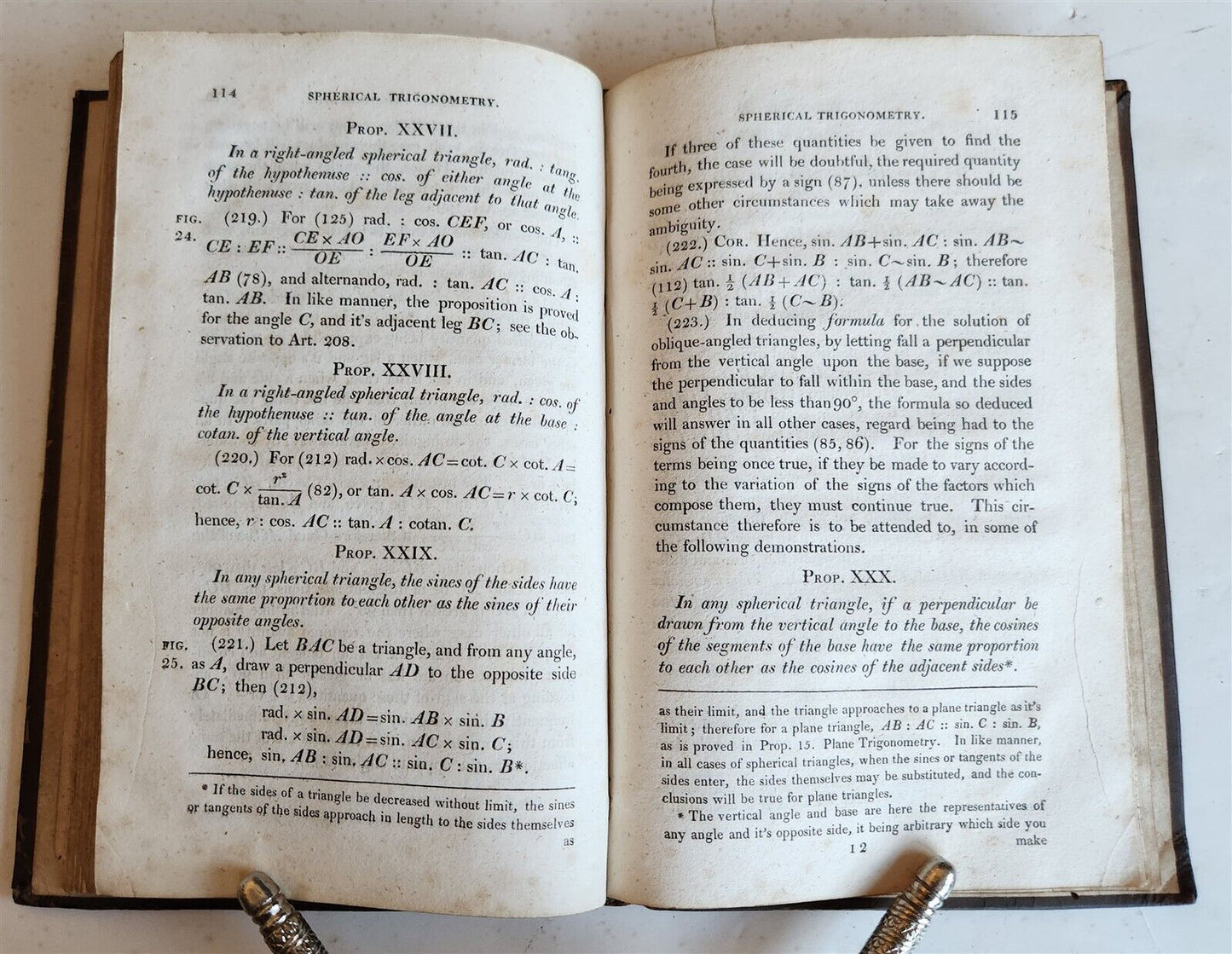 1810 TREATISE on PLANE & SPHERICAL TRIGONOMETRY ILLUSTRATED antique