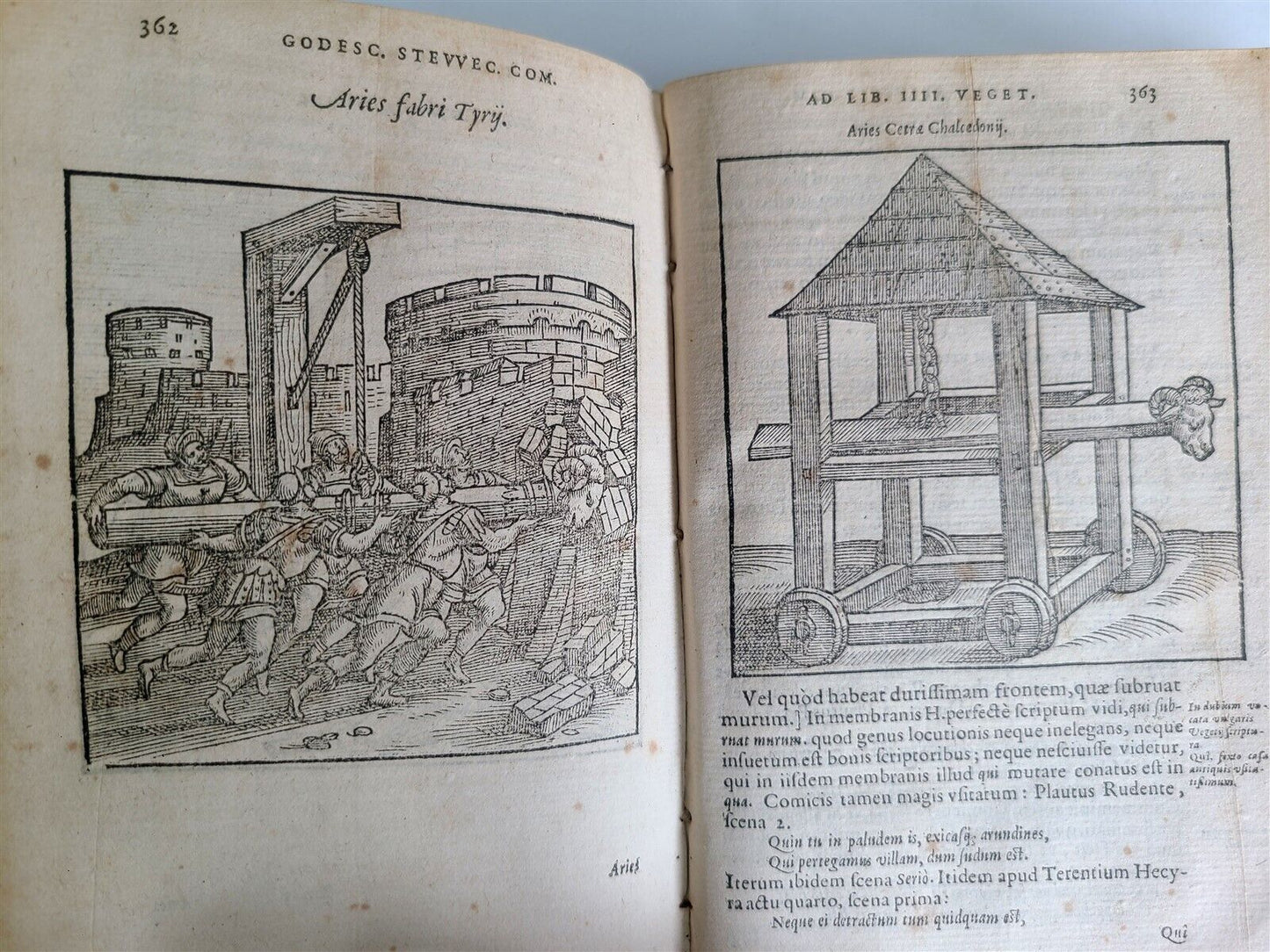 1592 MILITARY HISTORY FULLY ILLUSTRATED antique PLANTIN De re militari libri IV