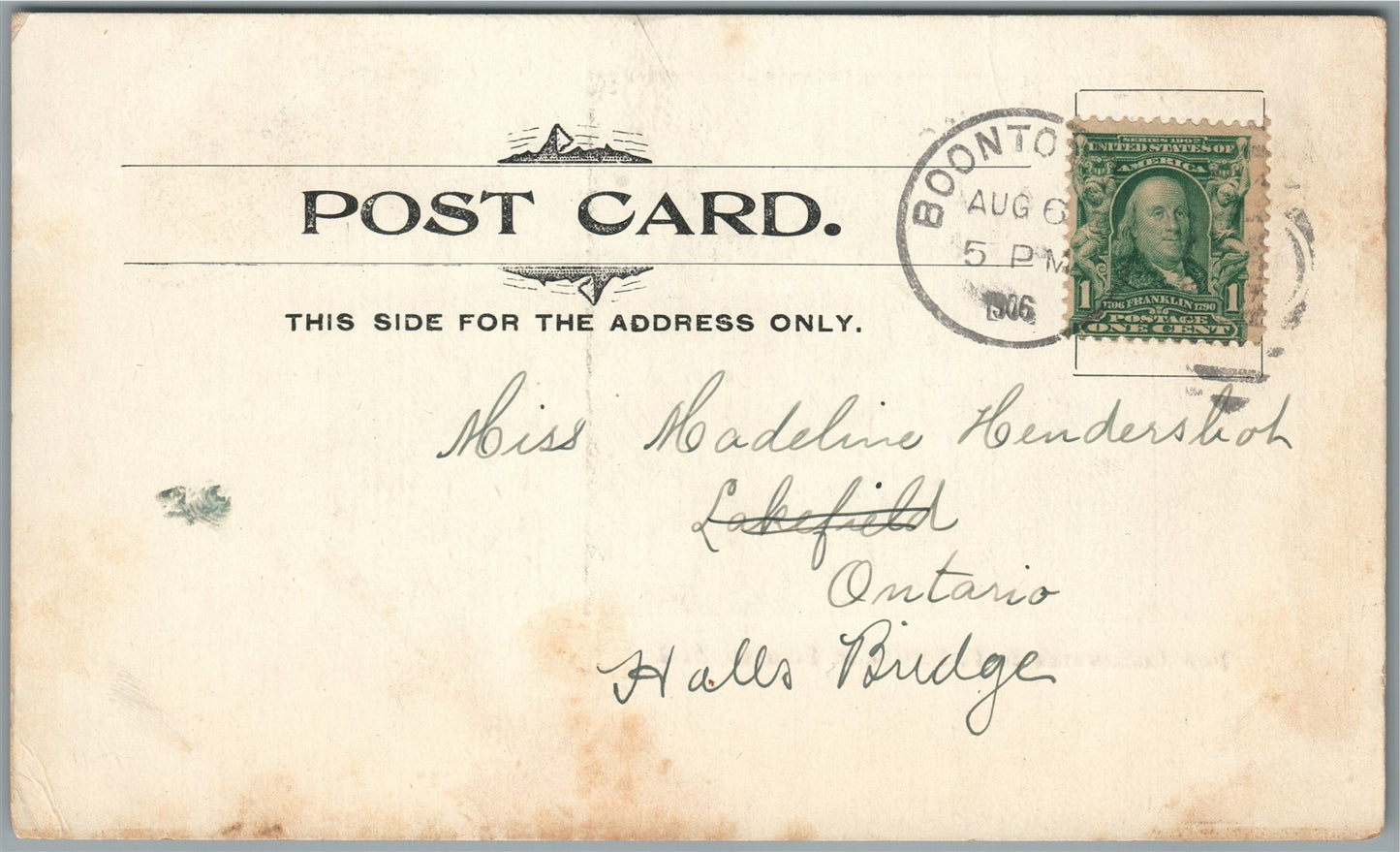 BOONTON NJ RAILROAD STATION RAILWAY TRAIN DEPOT ANTIQUE POSTCARD