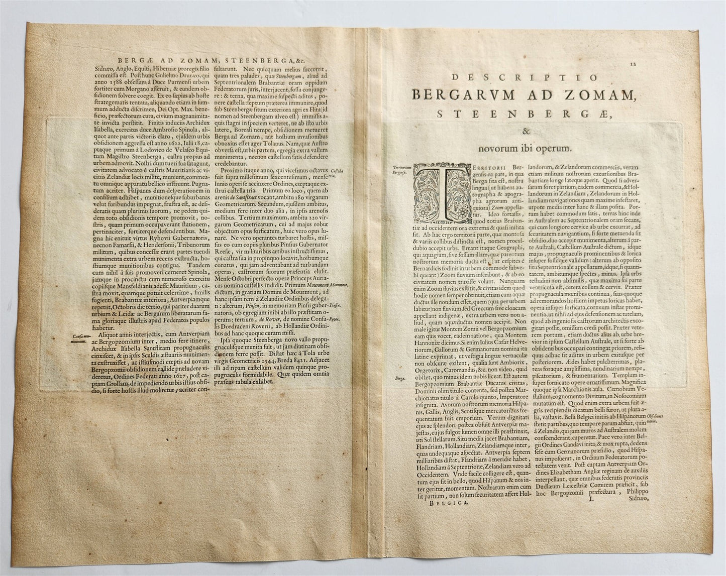 1640 MAP of SIEGE of DUTCH CITY Bergen op Zoom by WILLEM BLAEU antique AUTHENTIC