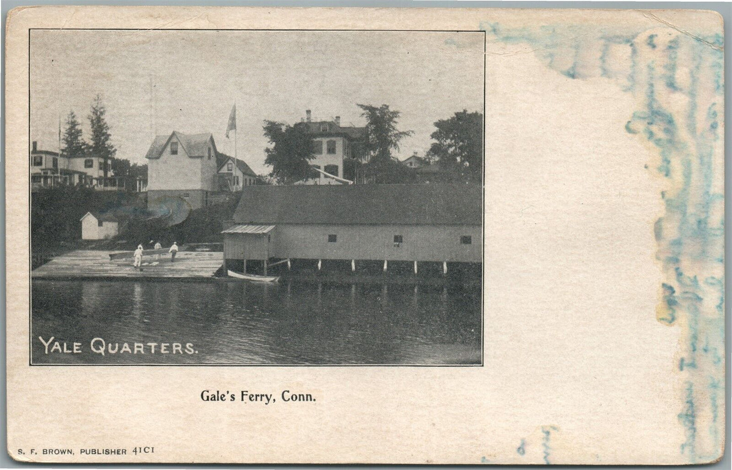 GALE'S FERRY CT YALE QUARTERS ANTIQUE POSTCARD