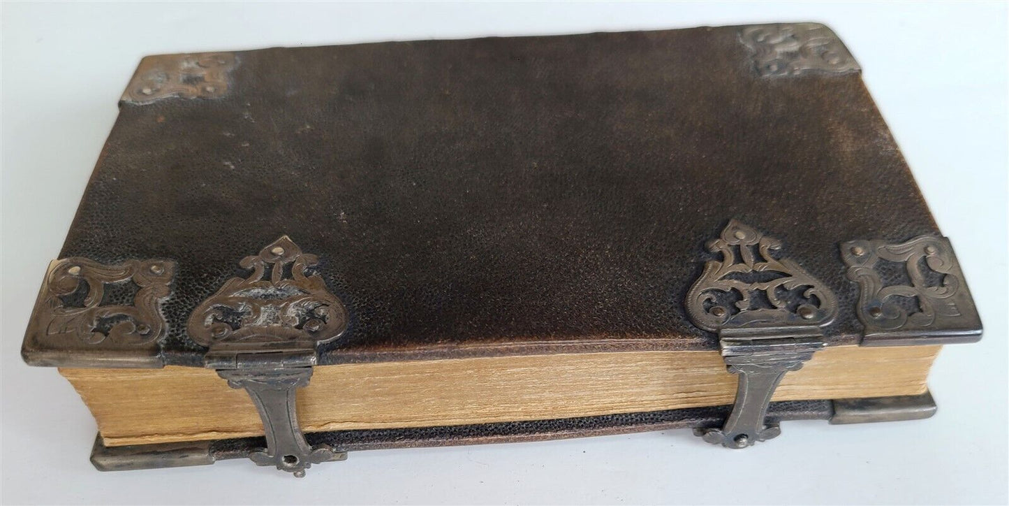 1769 PSALMS of DAVID antique STUNNING BINDING w/ SILVER FITTINGS & CLASPS Bible