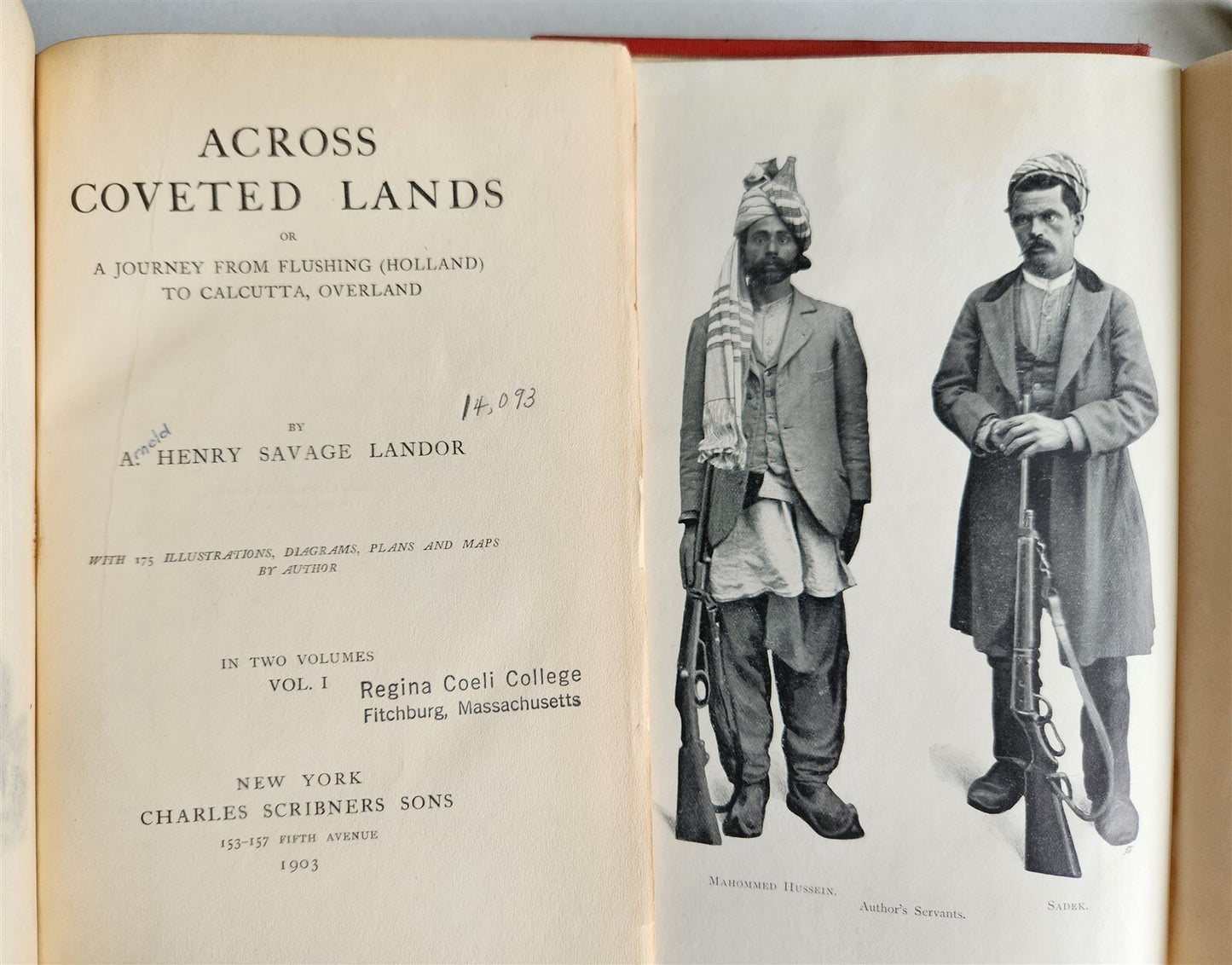 1903 ACROSS COVETED LANDS JOURNEY to CALCUTTA INDIA 2 VOLS. antique ILLUSTRATED