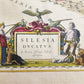1640 MAP of GERMANY POLAND SILESIA by WILLEM BLAEU antique AUTHENTIC handcolored