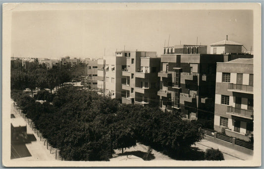 TEL AVIV ISRAEL BOULEVARD ROTHCHILD VINTAGE REAL PHOTO POSTCARD RPPC