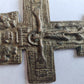 RUSSIAN BRONZE CRUSIFIX ICON 18th CENTURY antique CROSS 2 1/2 by 4 1/4"