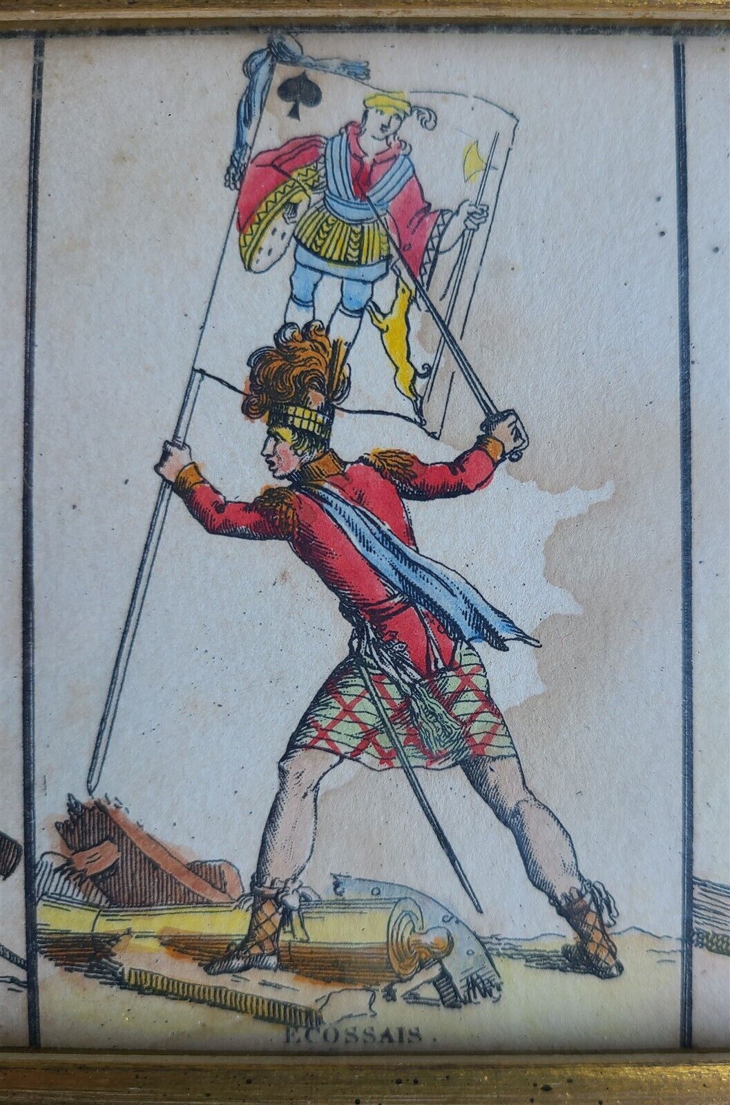 1816 TRANSFORMATION PLAYING CARDS NAPOLEONIC ERA SOLDIERS UNCUT SHEET ANTIQUE