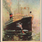 DOLLAR STEAMSHIP LINE PALATIAL PRESIDENT LINERS ADVERTISING ANTIQUE POSTCARD