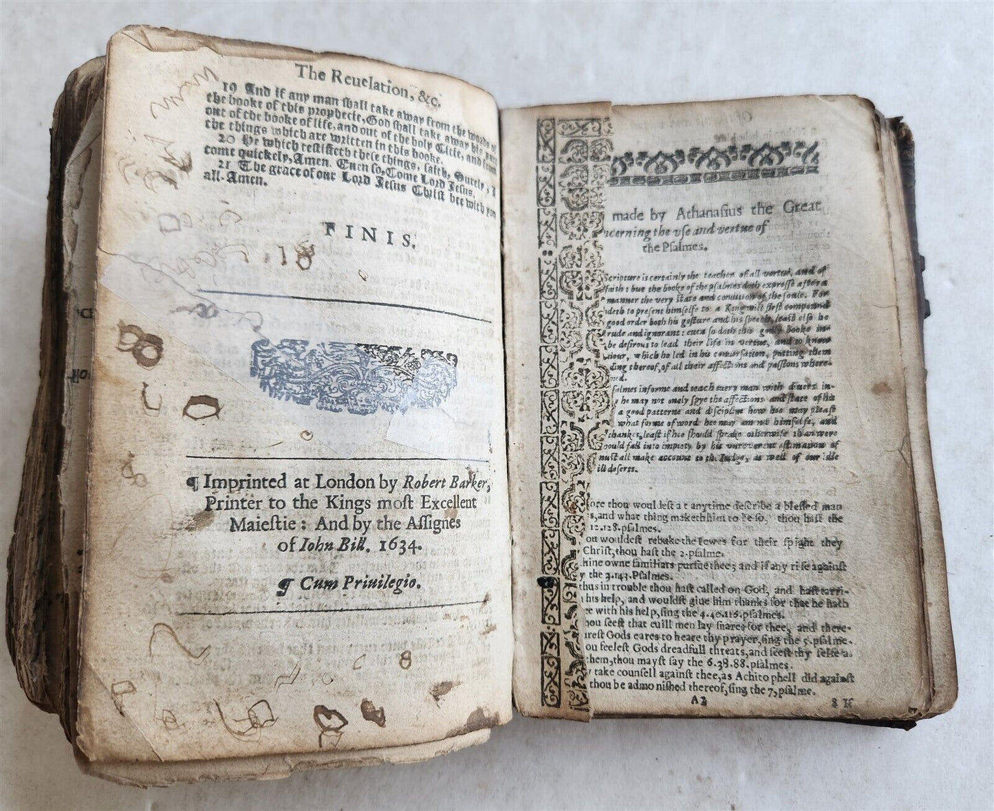 1634 BIBLE in ENGLISH antique New Testament LONDON BARKER & assigns of JOHN BILL