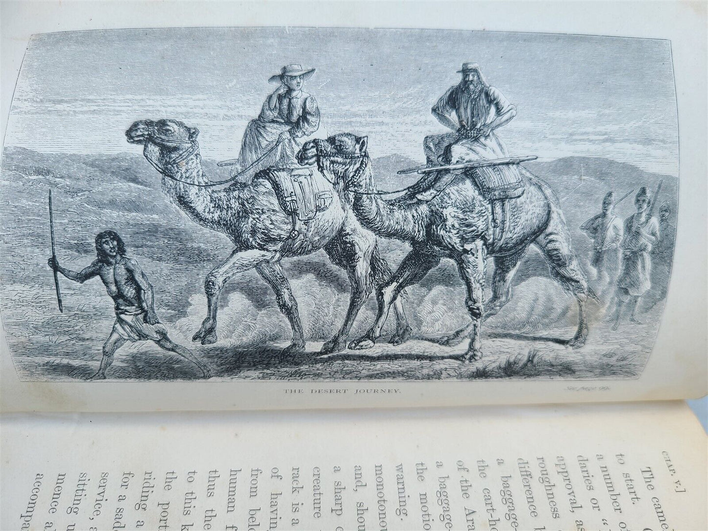 1868 NILE TRIBUTARIES OF ABYSSINIA SWORD HUNTERS of HAMRAN ARABS ILLUSTR antique