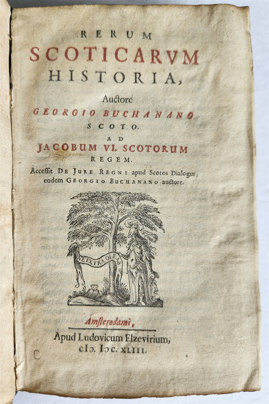 1643 SCOTTISH HISTORY GEORGE BUCHANAN antique Rerum Scoticarum historia VELLUM