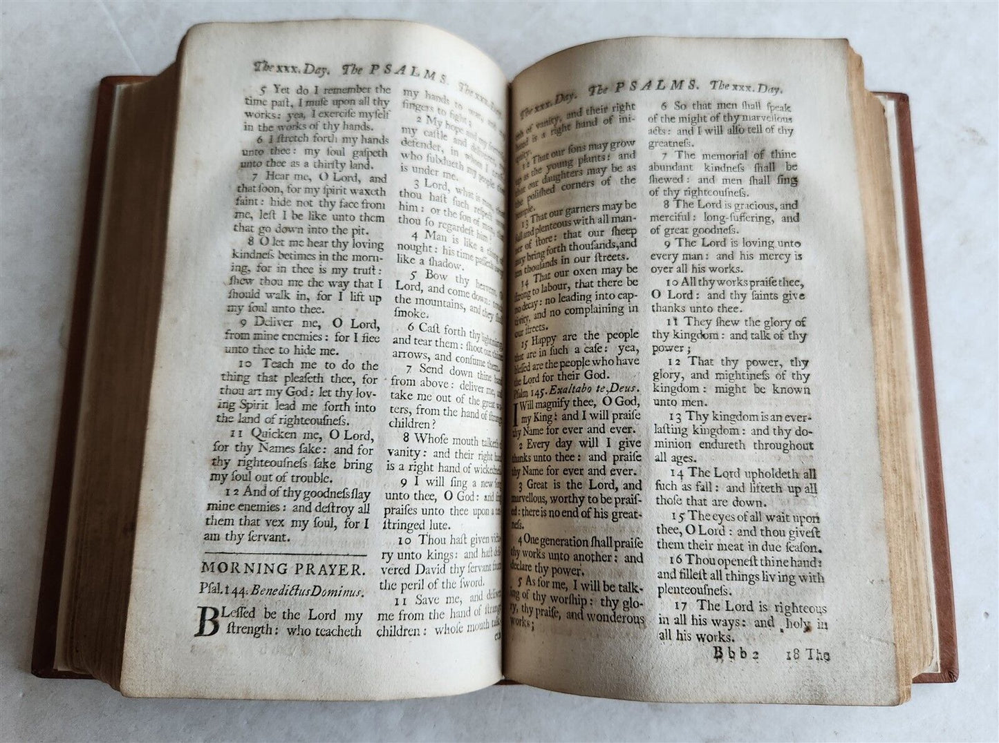 1756 BOOK of COMMON PRAYER w/ PSALTER in ENGLISH antique