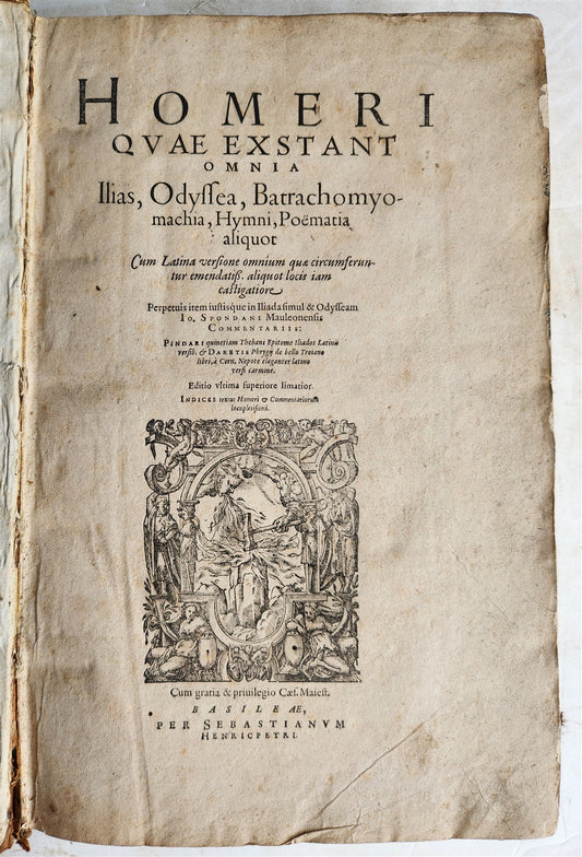 1606 HOMER ILLIAD & ODYSSEY antique in LATIN & GREEK early 17th CENTURY FOLIO