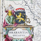 1640 BRABANT BELGIUM MAP by WILLEM BLAEU antique AUTHENTIC hand colored