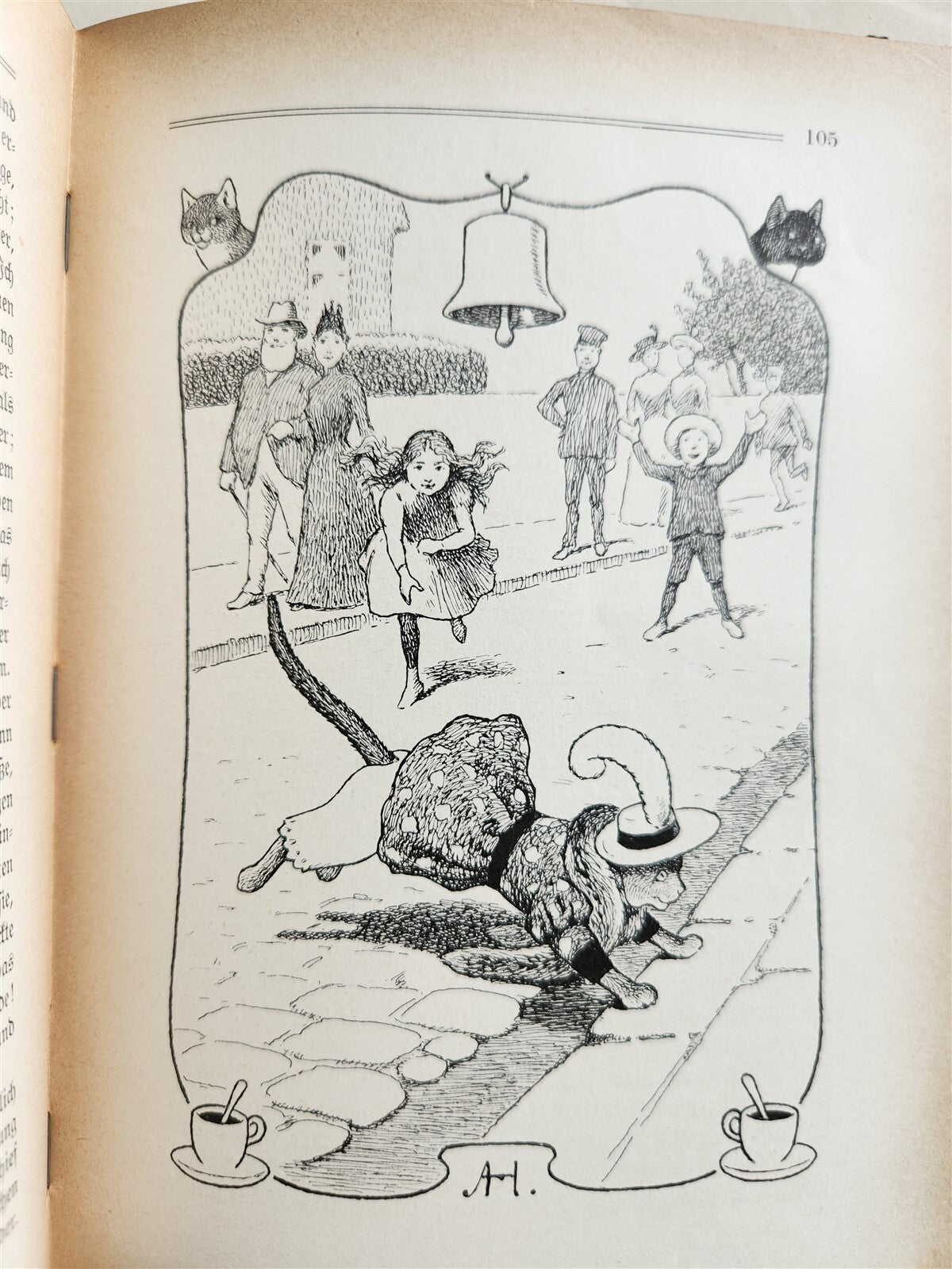 1900s ILLUSTRATED GERMAN CHILDREN BOOK antique FAIRYTALE LAND OF ANIMALS