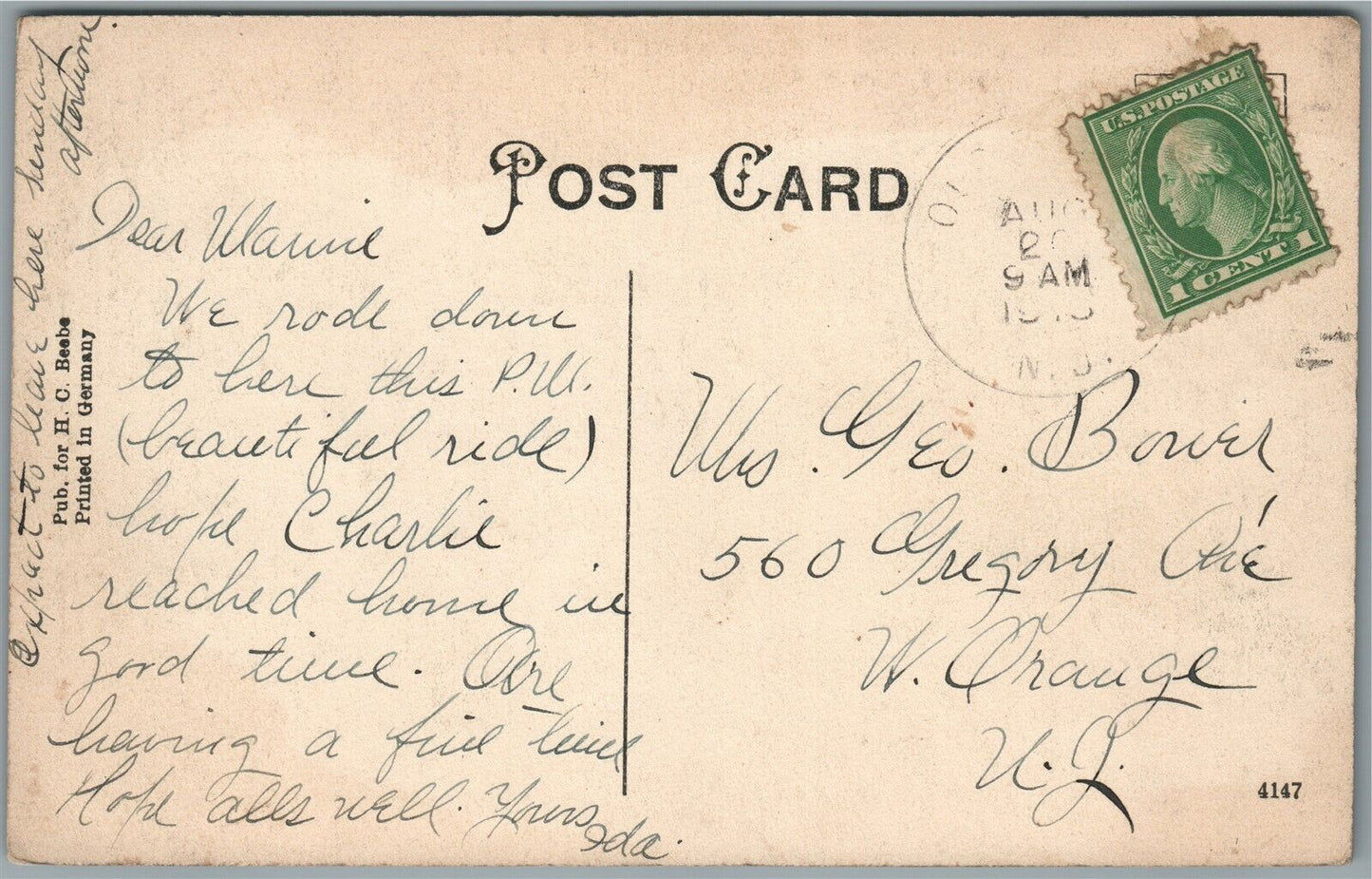 OLD BRIDGE NJ SCENE ANTIQUE POSTCARD