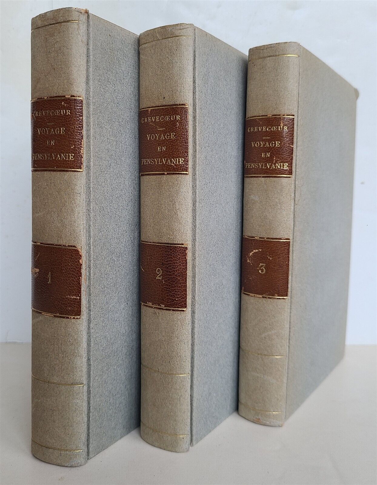 1801 VOYAGE dans LA HAUTE PENSYLVANIE 3 VOLUMES illustrated AMERICANA antique