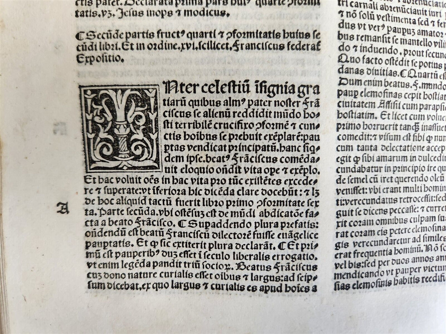 1513 POST-INCUNABULA HISTORY of FRANCISCANS ORDER antique Vellum Bound RARE