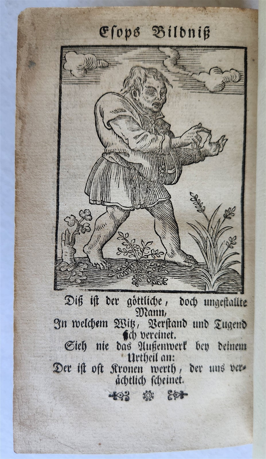 1758 FABLES of AESOP in FRENCH & GERMAN antique