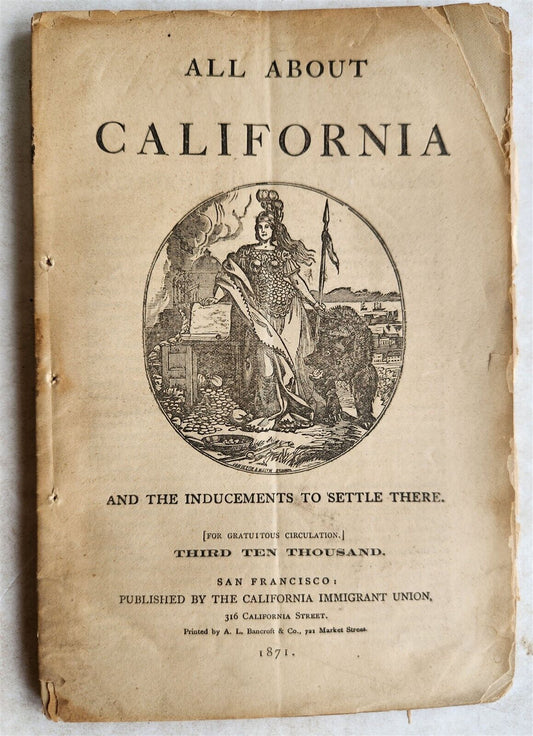 1871 ALL ABOUT CALIFORNIA antique booklet RARE