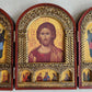 GREEK ORTHODOX ICON wooden TRIPTYCH Byzantine JESUS & GUARDIAN ANGELS w/ COA