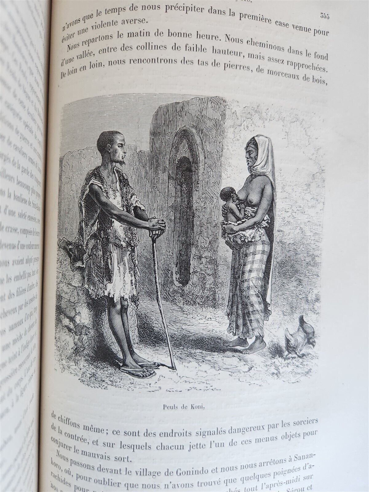 1885 AFRICA EXPLORATION VOYAGE SOUDAN FRANCAIS Haut-Niger antique ILLUSTRATED