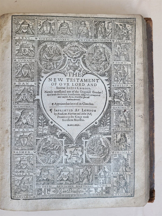 1630 BIBLE in ENGLISH Robert Barker & John Bill antique KING JAMES illustrated