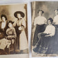 3 LADIES lot of 9 antique REAL PHOTO POSTCARDS RPPCs three women groups