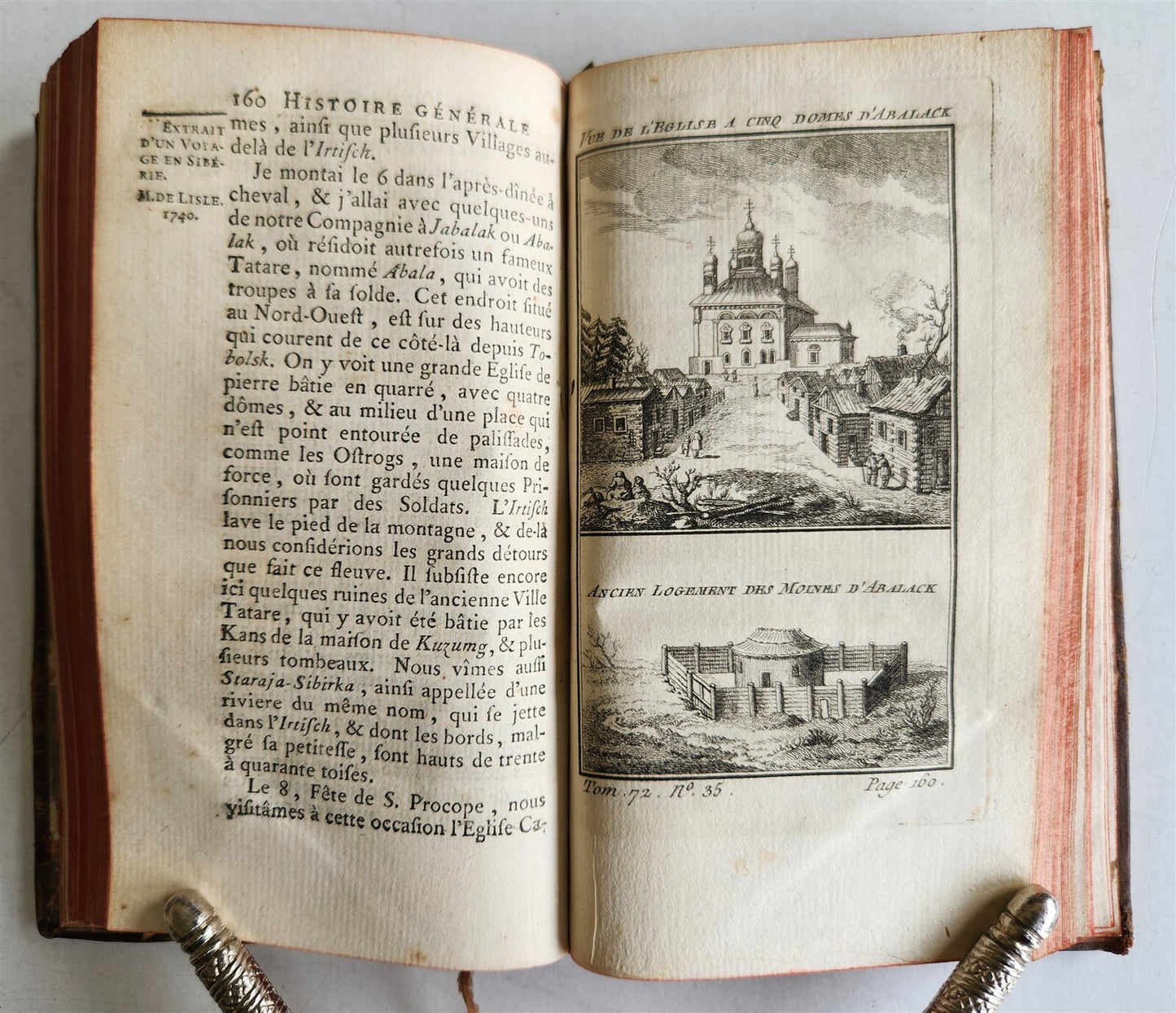 1768 HISTOIRE des VOYAGES illustrated TRAVELS to SIBERIA, RUSSIA vol. 72 antique