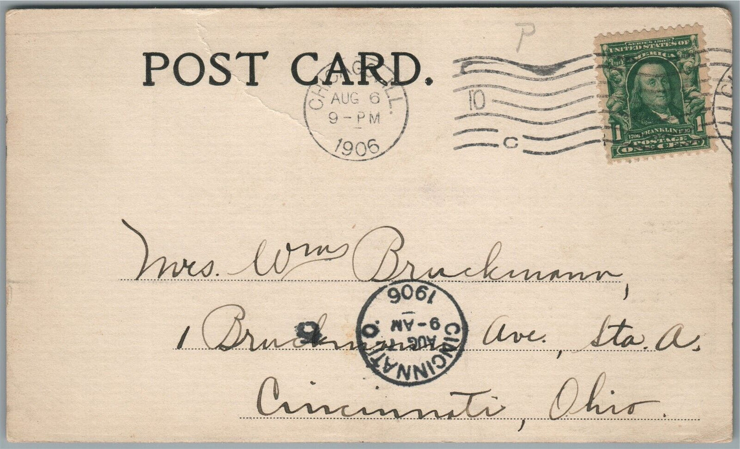 CHICAGO IL HOTEL BISMARCK ANTIQUE POSTCARD