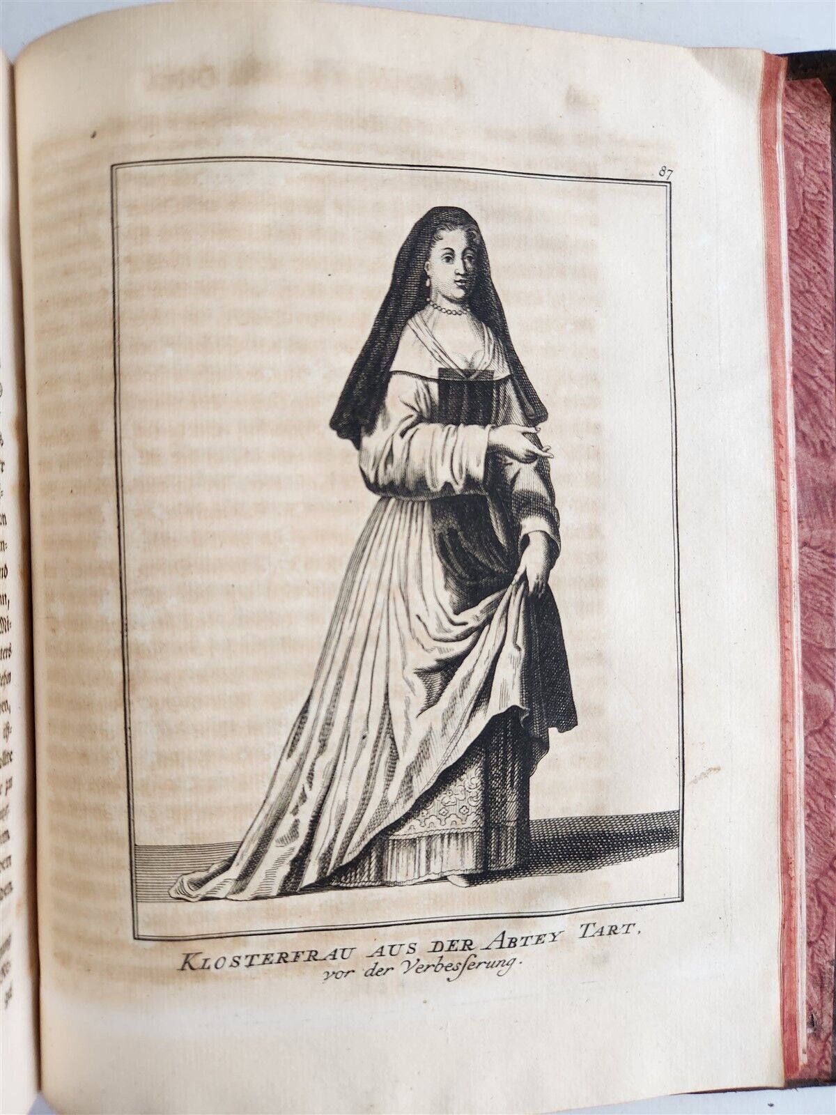 1755 ILLUSTRATED COSTUME HISTORY of MONKS & KNIGHTS for both sexes antique