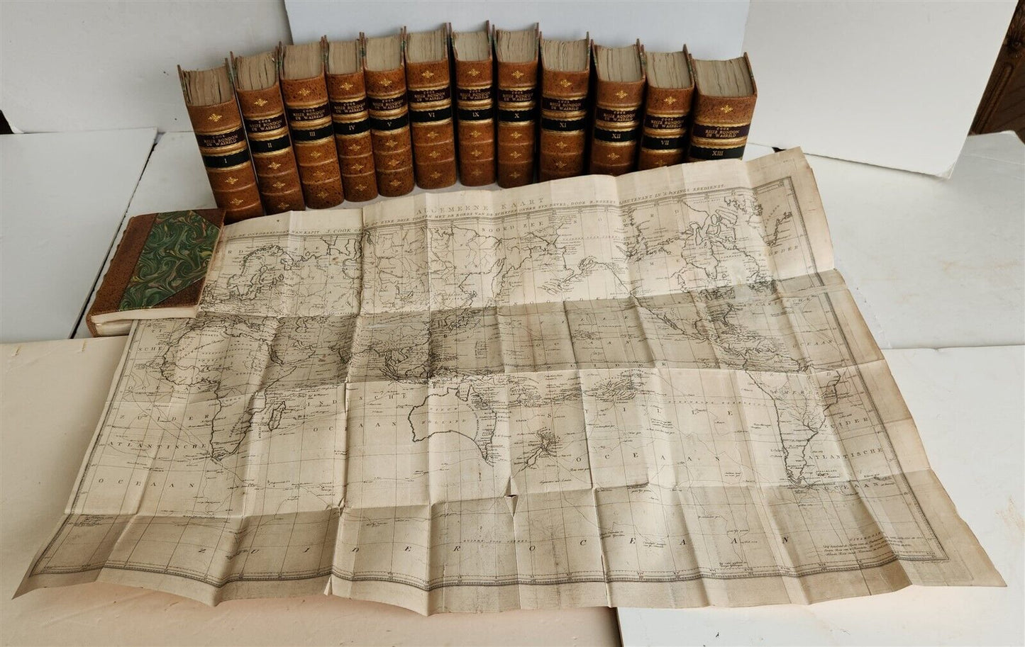 1795-1803 VOYAGE of CAPTAIN COOK 13 vols DUTCH ILLUSTRATED antique MAPS PLATES