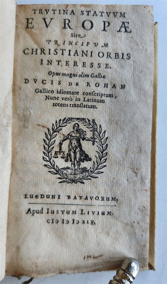 1645 TRUTINA STATUUM EUROPAE antique VELLUM BINDING