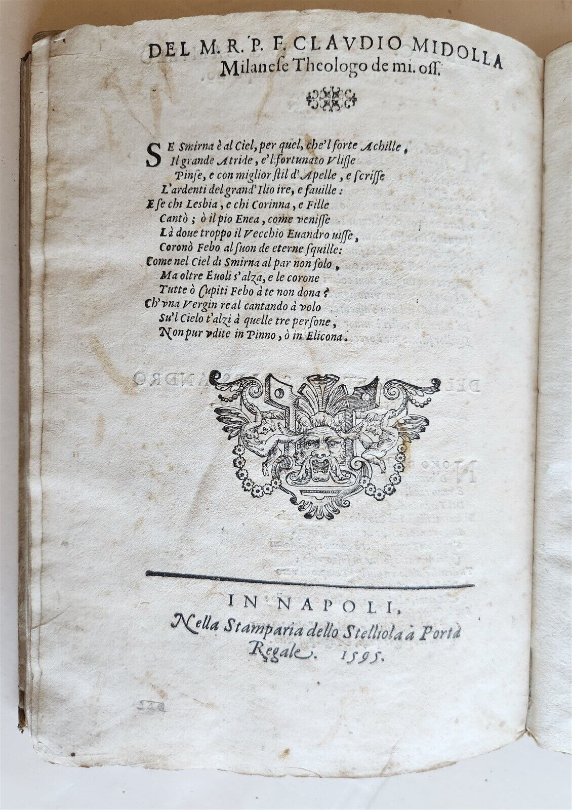 1595 CATERINA (of SPAIN) MARTIRIZATA POEMA SACRO antique VELLUM POETRY 16th CENT