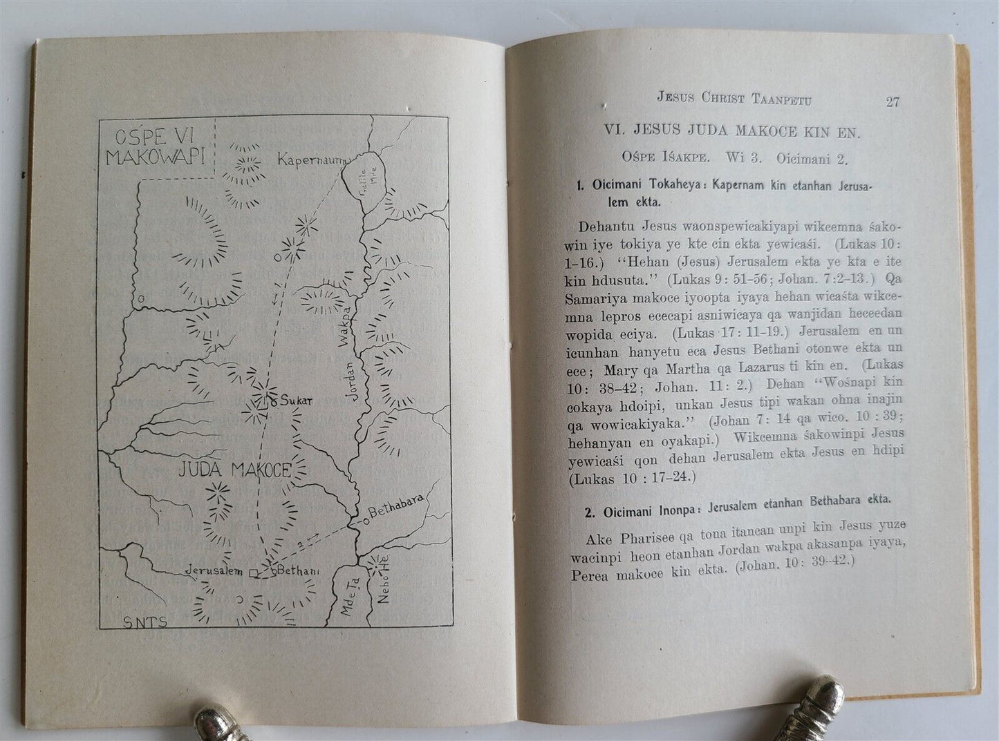 1909 DAKOTA INDIAN LANGUAGE LIFE OF CHRIST antique AMERICANA ILLUSTRATED w/ MAPS