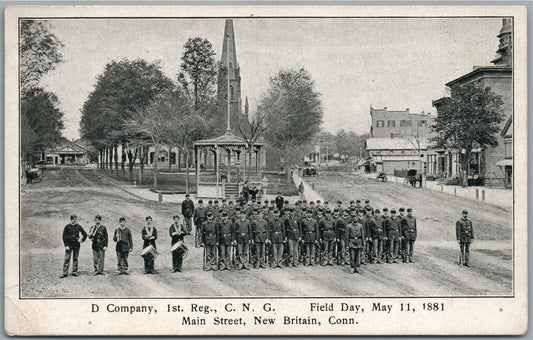 NEW BRITAIN CT 1st REGIMENT 1881 FIELD DAY ANTIQUE POSTCARD