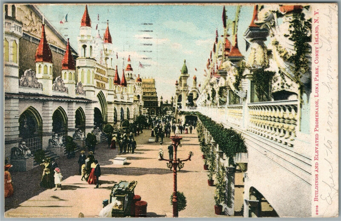 CONEY ISLAND NY LUNA PARK ANTIQUE POSTCARD