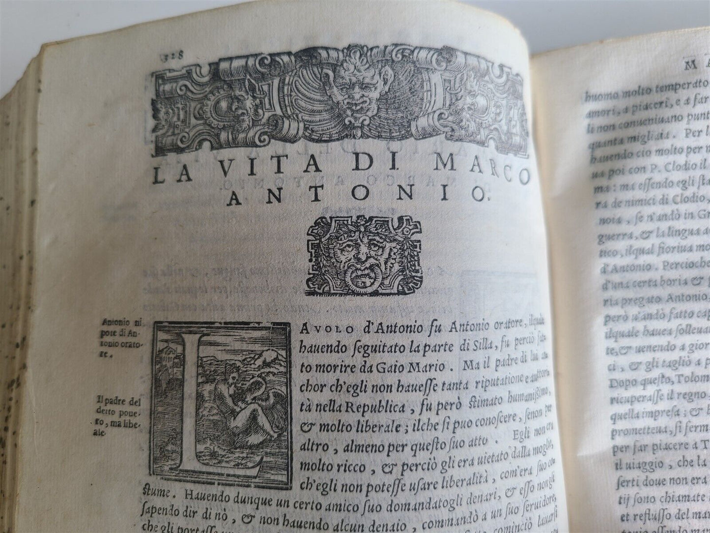 1560 PLUTARCH transl. by Lodovico Domenichi antique VELLUM BINDING 16th CENTURY