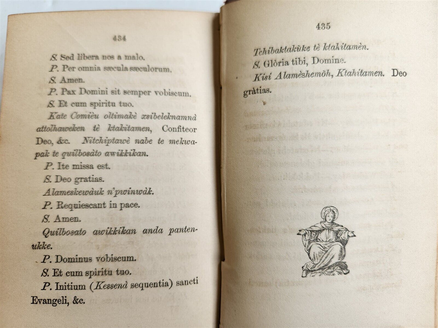 1857 INDIAN GOOD BOOK ABNAKI LANGUAGE antique AMERICANA rare